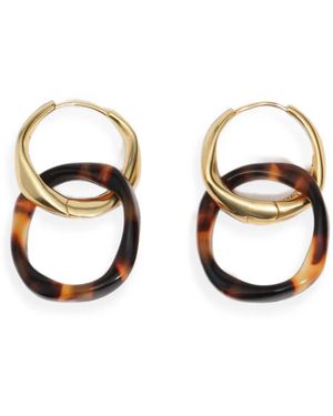 Bimba Y Lola Tortoiseshell-Effect Irregular Double-Hoop Earrings - Metallic