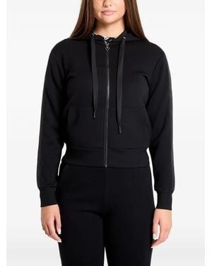 Guess Hoodie Zippé À Bande Logo - Black