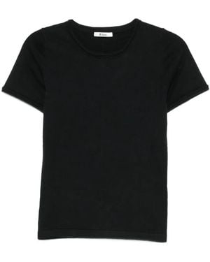 Rhea Crew-Neck Knitted T-Shirt - Black