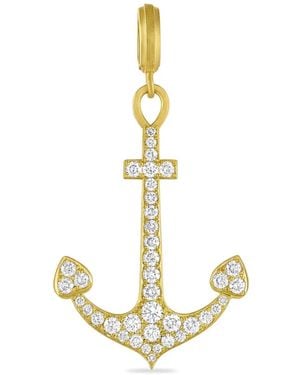 LEIGH MAXWELL Diamond Anchor Pendant - Metallic
