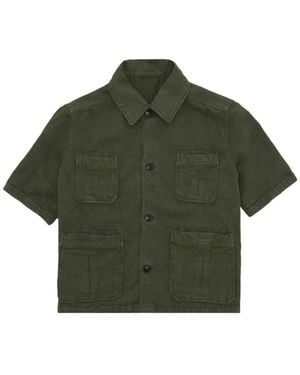 Fortela Bohem Short-Sleeve Linen Shirt - Green