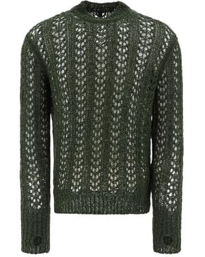 JEAN-LUC A.LAVELLE Open-knit crew-neck sweater - Grün