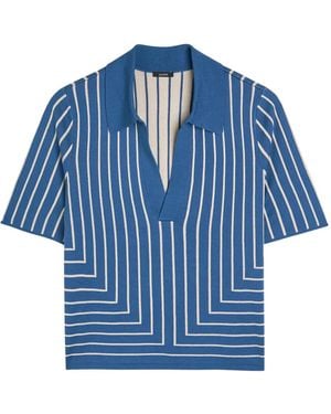 JOSEPH Geometric-pattern Polo Top - Blue