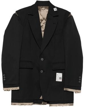Maison Mihara Yasuhiro Frayed-Detail Jacket - Black
