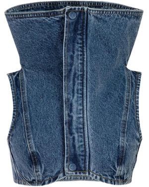 Natasha Zinko Funnel-Neck Top - Blue