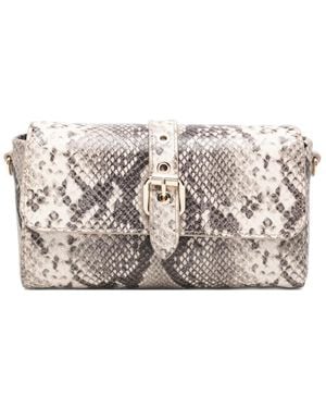 Maje Snake-Effect Buckle-Detail Cross Body Bag - Gray