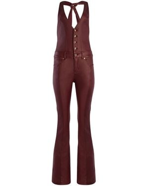 retroféte Cynthia Coated Denim Jumpsuit - Red