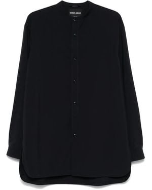 Giorgio Armani Wollen Overhemd - Zwart