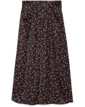 agnès b. Graphic-Print Draped Skirt - Black