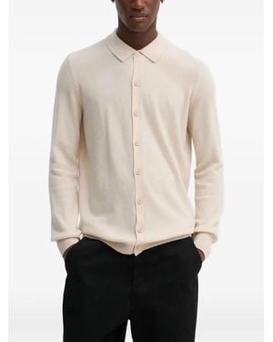 From Future Buttoned Collared Cardigan - White