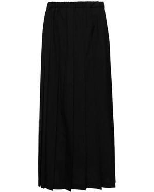 Junya Watanabe Elasticated Waistband Pleated Skirt - Black