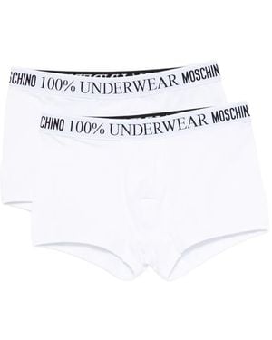 Moschino Logo-Waistband Briefs - White
