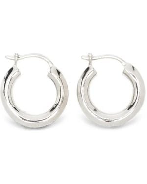 Versace Greca Hoop Earrings - White