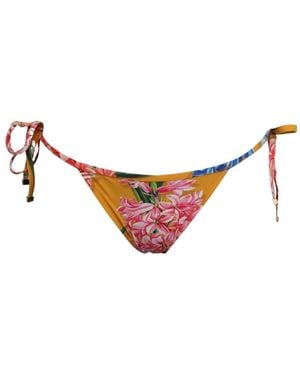 Dolce & Gabbana Slip Bikini A Fiori - Nero