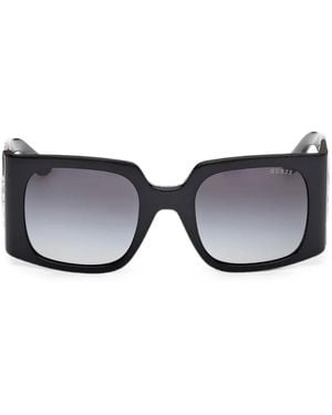 Guess Crystal-Embellished Square-Frame Sunglasses - Black