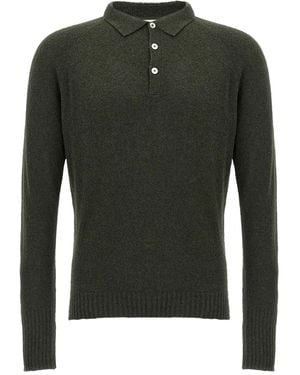 Ma'ry'ya Poloshirt mit Knopfleiste - Grün