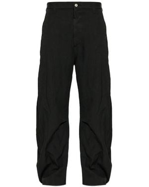 Comme des Garçons Gathered Wide-Leg Trousers - Black
