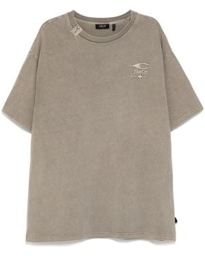 FIVE CM Logo-Embroidered T-Shirt - Grey
