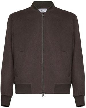 D4.0 Ribbed-Knit Bomber Jacket - Brown