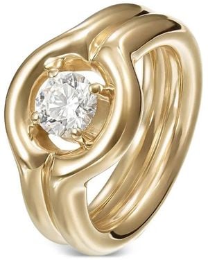 Melissa Kaye Anillo Rocky Pinky En Oro Amarillo De 18 Ct Con Diamantes - Metálico