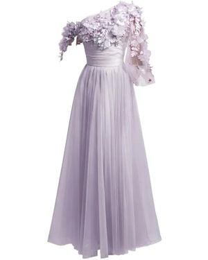 Gemy Maalouf One-Shoulder Floral Maxi Dress - Purple