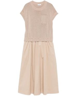 Peserico Pocket Knitted Dress - Natural