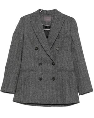 Lorena Antoniazzi Herringbone Double-Breasted Jacket - Gray