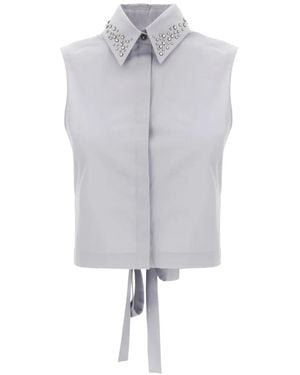 Iceberg Stud-Embellished Sleeveless Shirt - Grey