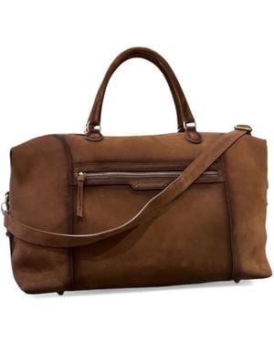 Alberto Luti Suede Holdall Bag - Brown