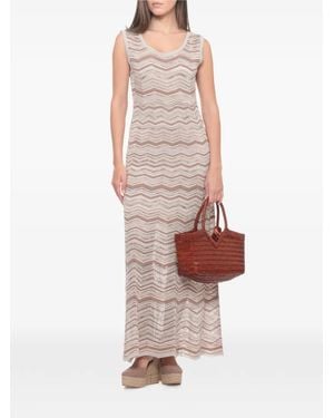 D.exterior Maxikleid Mit Zickzackmuster - Weiß