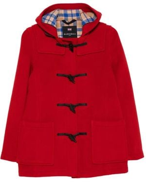 Gloverall Toggle-Fastening Hooded Coat - Red