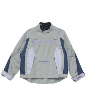 Kusikohc Rider Logo-Embroidered Panelled Jacket - Blue