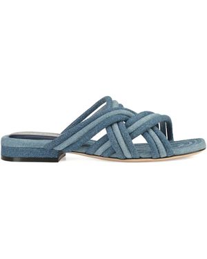 Sergio Rossi Braided Denim Sandals - Blue