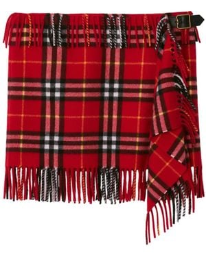 Burberry Tartan-Pattern Skirt - Red
