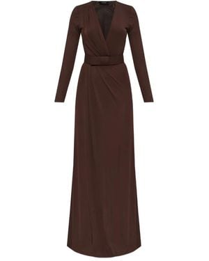 DSquared² Robe Mi-Longue À Col V - Marron