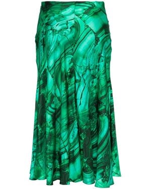 Roberto Cavalli Graphic Print Skirt - Green