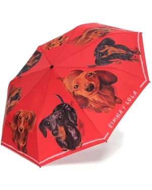 Bimba Y Lola Dachshund-Print Umbrella - Red