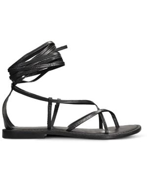 Fusion Lace-Up Strappy Sandals - Black