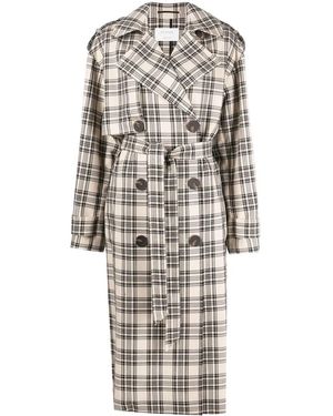 Sportmax チェック ベルテッド コート - グレー