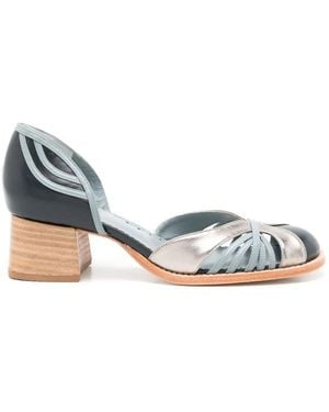 Sarah Chofakian Elaine 35Mm Colour-Block Pumps - Blue