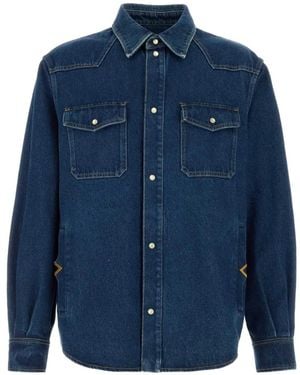 Valentino Garavani Vgold Denim Shirt - Blu