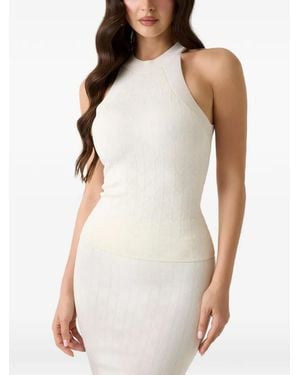 Guess Marciano Halter-Neck Sweater Top - White