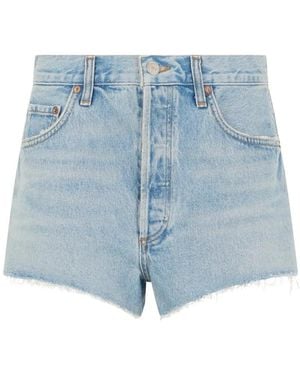 Agolde Button-fastening denim shorts - Azul
