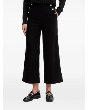 Benetton Button-Detail Pants - Black