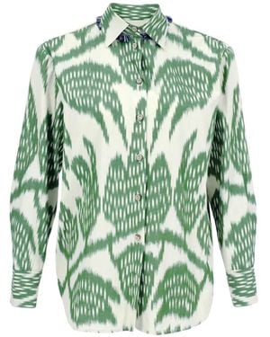 Punicana Chemise Imprimée À Col Frangé - Green