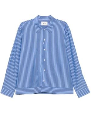 NN07 Reed Striped Button Shirt - Blue