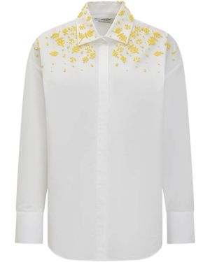 MSGM Embroidered Shirt - White