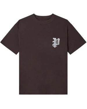 Purple Brand Textured Tape T-Shirt - Brown