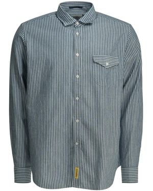 B.D. Baggies Bradford Striped Cotton Shirt - Blue