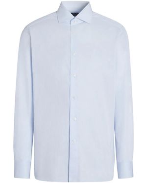 ZEGNA ストライプ シャツ - ブルー